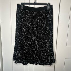 Kate Kasin Polka Dot A Line Pleated Skirt Women's Plus Size 2XL